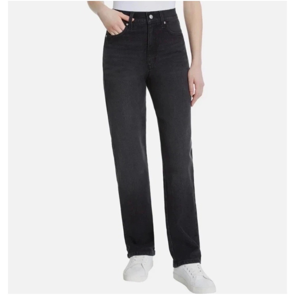 Gloria Vanderbilt Womens Black High Rise Relaxed Straight Leg Jeans Size 16 NWT